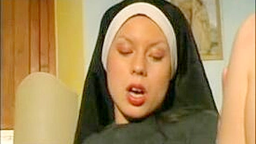 Lusty nuns get naked for lesbian dirty sex