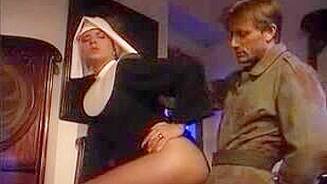 Solider fucking chubby lustful nun gets manhandled while being bounded
