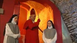 Lustful nuns and pervert bishop and younger priests fucking In church basement