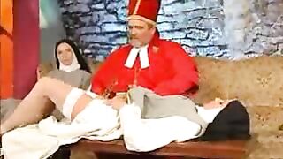 Lustful nuns and pervert bishop and younger priests fucking In church basement