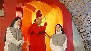 Lustful nuns and pervert bishop and younger priests fucking In church basement