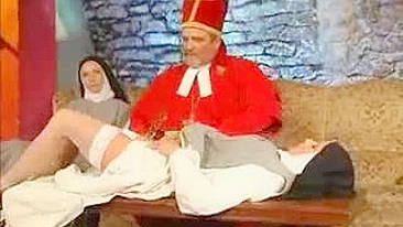 Lustful nuns and pervert bishop and younger priests fucking In church basement