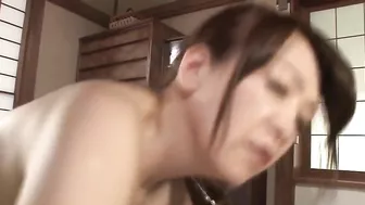 Night sex of oriental mom and son ends with hairy pussy full of sperm