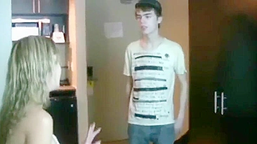 Lonely mom gives sexual lesson to son who fucks her with the condom on