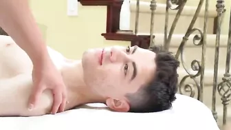 Masseuse wants to taste cum of client's son since his mom can't see
