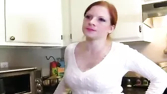 Beautiful mom with red hair is drunk enough to be drilled by her son