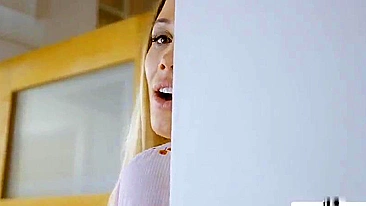 Son takes shower as mom goes to the bathroom to be carnal with him