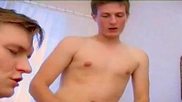 Nerdy Russian mom gangbanged and facialized by son's horny friends