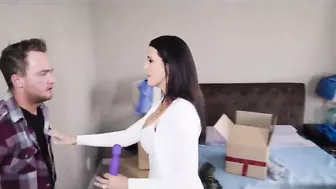 Black-haired mom tests sex toys during intercourse with daughter's BF