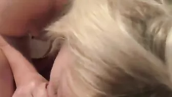 Mature blonde mom puts on makeup and lures stepson into taboo sex