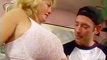 Smart mature mom seduces new young neighbor using her delicious jugs