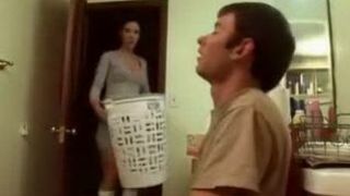 Pretty mom helps innocent stepson realize all his dirty fantasies