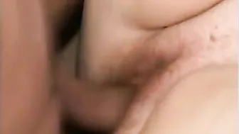 Chubby blonde mom copulates with stepson during morning routine in bath