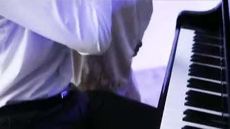 Chesty mom makes love with stepson after hearing him playing on piano