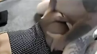 Chesty mom stuck under the bed and properly drilled by her stepson