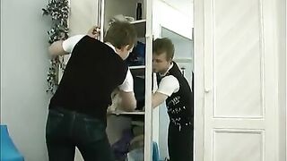 Russian mom in stockings punishes her perverted stepson in bedroom