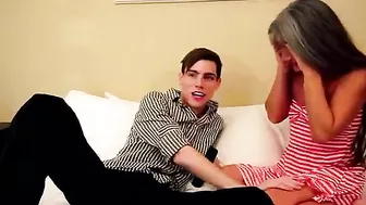 Mature mom with small tits nailed by aroused stepson all over bed Mature mom with small tits nailed by aroused stepson all over bed