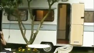 Skinny mature mom lures boy inside trailer to have so desired sex