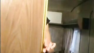 Skinny mature mom lures boy inside trailer to have so desired sex