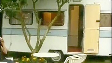 Skinny mature mom lures boy inside trailer to have so desired sex