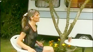 Skinny mature mom lures boy inside trailer to have so desired sex