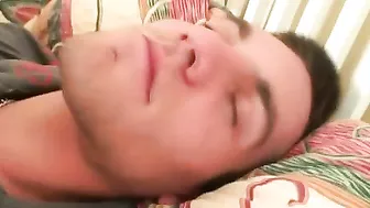 Boy wakes up because of mature blonde mom who needed to ride his cock