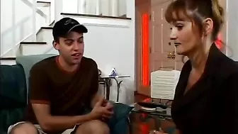 Flirt between classy mom and son's friend leads to hot fuck on sofa Flirt between classy mom and son's friend leads to hot fuck on sofa