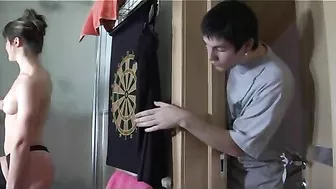 Guy didn't know mom loved XXX fucking just like he did in the bathroom