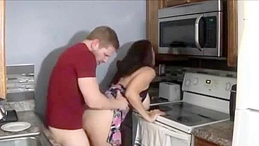 Mom turns morning breakfast with stepson into XXX sex in her bed