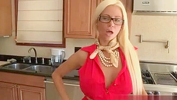 Busty blonde mature mom is interested in XXX sex with stepdaughter's BF
