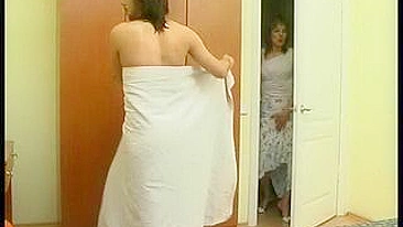 Boy fucks his Russian mom in lingerie who can't deny her XXX booty call