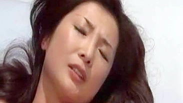Beautiful oriental mom adores XXX tool of stepson in her hairy pussy