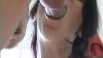 Hot brunette mom sucks penis and does it vaginally in German XXX video