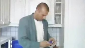 Hot brunette mom sucks penis and does it vaginally in German XXX video