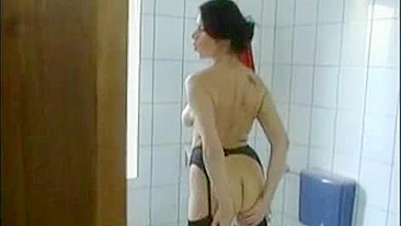 Hot brunette mom sucks penis and does it vaginally in German XXX video
