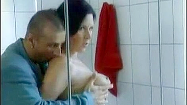 Hot brunette mom sucks penis and does it vaginally in German XXX video