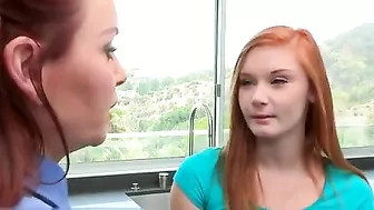 Ginger mom in bra is banged by XXX lover together with her stepdaughter