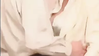 XXX porn of young man who fucks Russian mom with saggy boobs in office