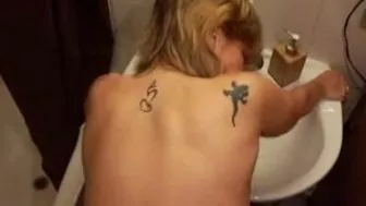 Mom is fucked by stepson in bathroom for the first time in XXX porn