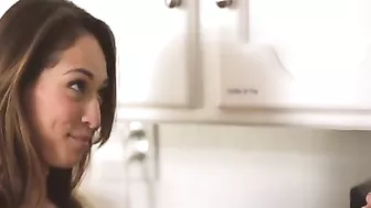 Teen's perky tits look small in comparison to mom but XXX BF fucks both