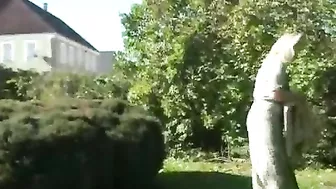 Outdoor XXX sex of plump mom and son-in-law after sexy car-washing