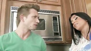 Mom decides to call her young stepson for XXX fucking in the kitchen