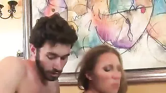 Hot mom with XXX sized boobies is fucked in ass by stepson's friend