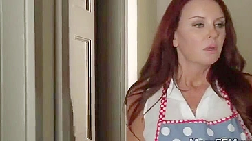 Ginger mom and her nasty blonde stepsister have XXX sex with the virgin