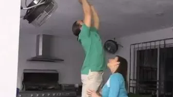 Mom gives muff to man just like stepdaughter does during XXX threesome