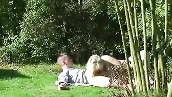 Boy gets it on with XXX slut who is his girlfriend's horny mom outdoors