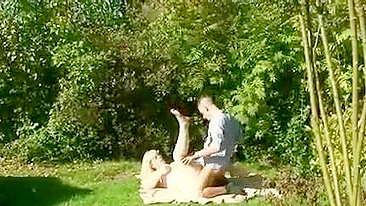 Boy gets it on with XXX slut who is his girlfriend's horny mom outdoors