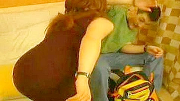 Mom has anus drilled by mom who spanks him in the Russian XXX video