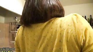 A lot of XXX pleasure for oriental mom from young man in the kitchen