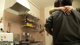 A lot of XXX pleasure for oriental mom from young man in the kitchen